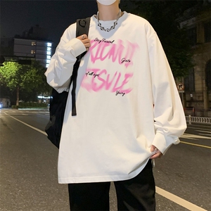 长袖T桖男女纯棉休闲潮牌潮流港风春秋季新款帅气宽松打底衫上衣图片