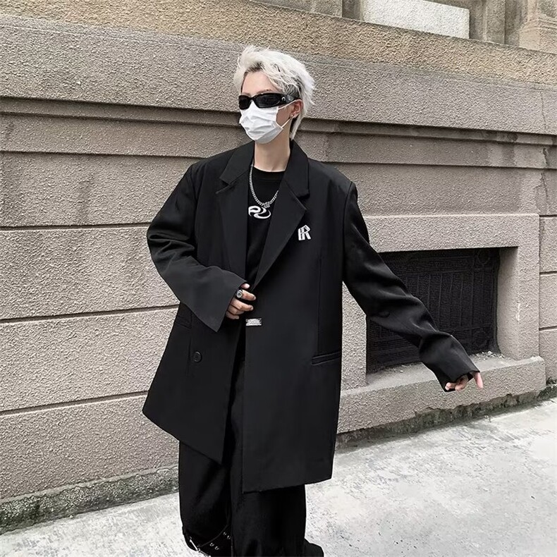 高级感西装外套男士秋季ins小众痞帅休闲西服宽松潮流HY922-P65,男装西服,星座1109-3