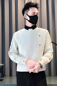 M583-1-P88控118新款时尚毛衣男款高级衬衫领针织衫秋冬男士休闲图片