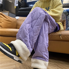 抖音品质冬季保暖棉裤羊羔绒加绒葫芦格裤子B315-K23556-p65控78，男装棉衣，电商B315