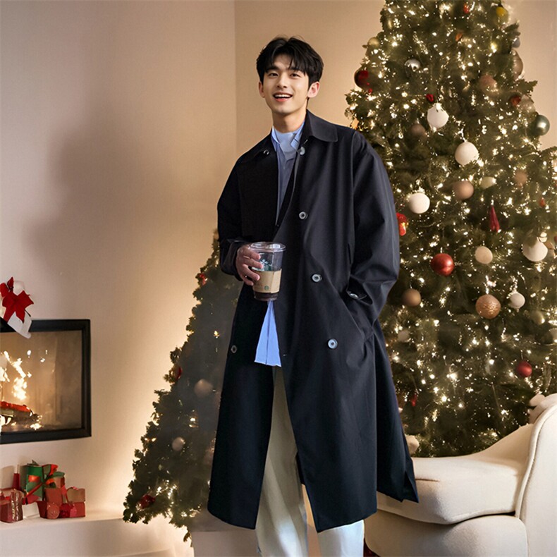 双排扣长款过膝风衣长款大衣货号9925简约款货号8825个性款，男装风衣，星座112A