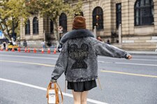 狐狸毛领牛仔外套！MLXL！现货！！，其它，欧雅斯丹·尔