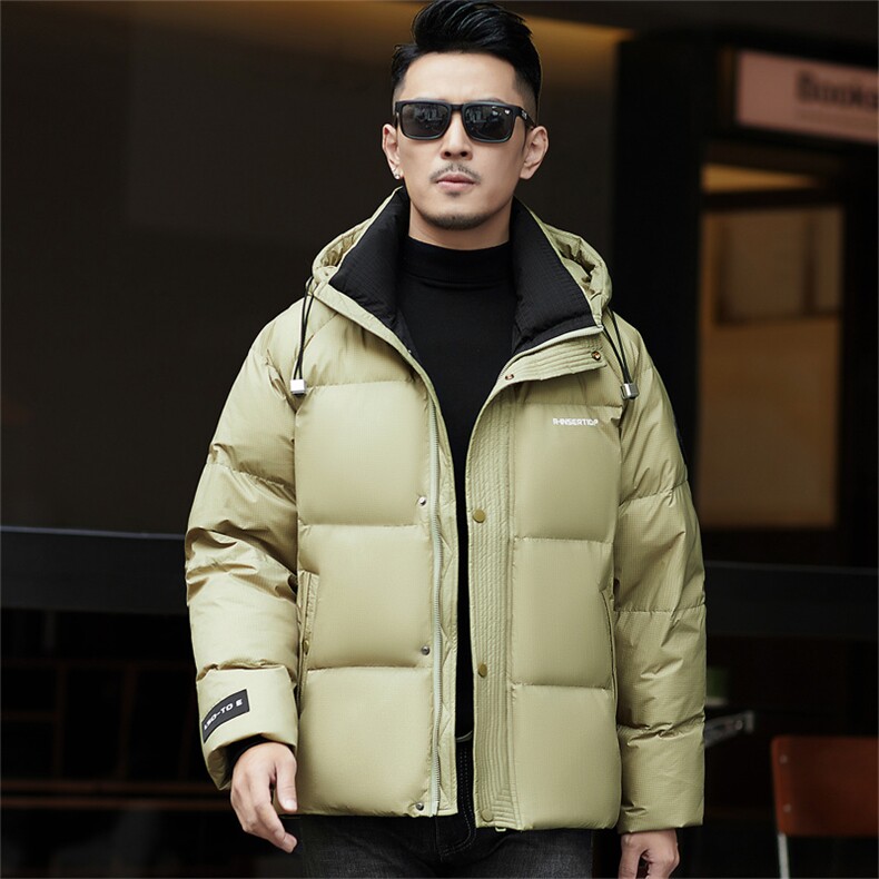 ZMS-M687新款冬季男士白鸭绒羽绒服连帽保暖外套修身大衣图片