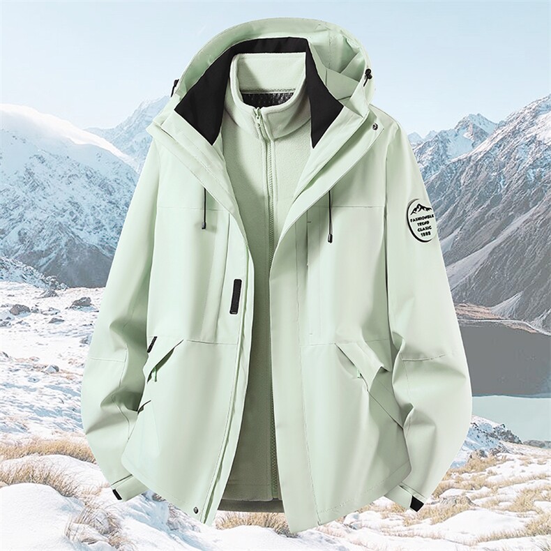 户外连帽男女新款三合一防风防水登山服石墨烯保暖外套H6188-P90,男装棉衣,星座1403A