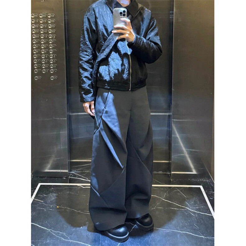 HR52LL-特P45cleanfit解构风西裤男垂坠感高级感裤子,男装休闲裤,星座1007（原301D）