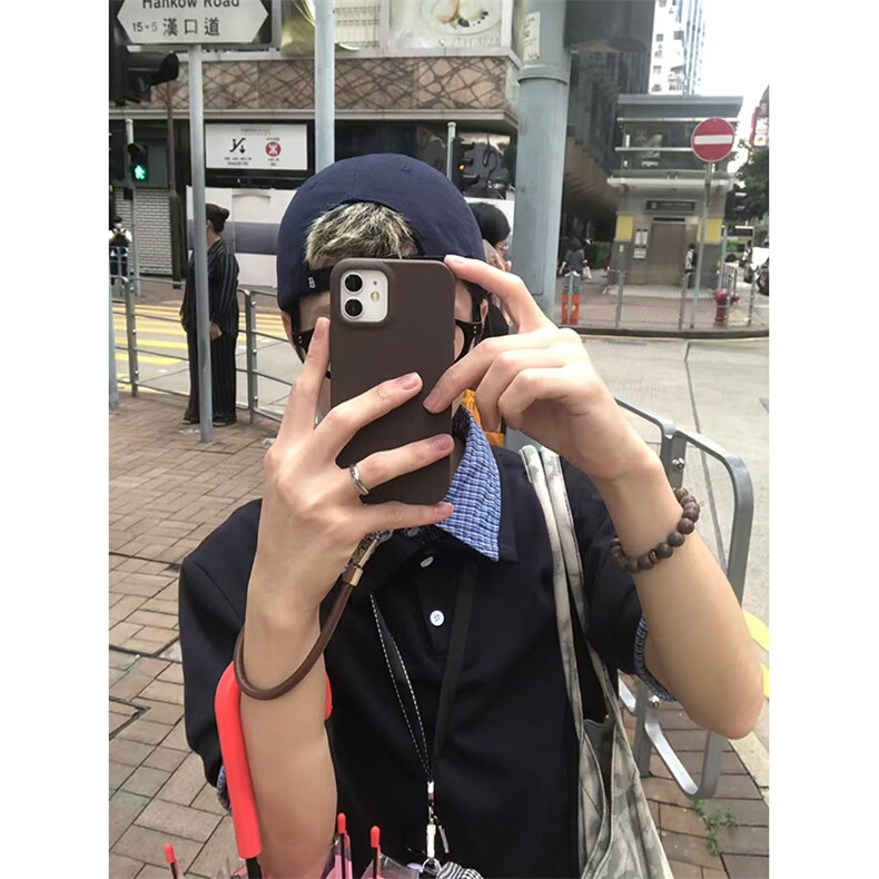 得物抖音高品质二开夏季美式潮牌高街假两件格子衬衣翻领短袖T恤,男装T恤,电商A486