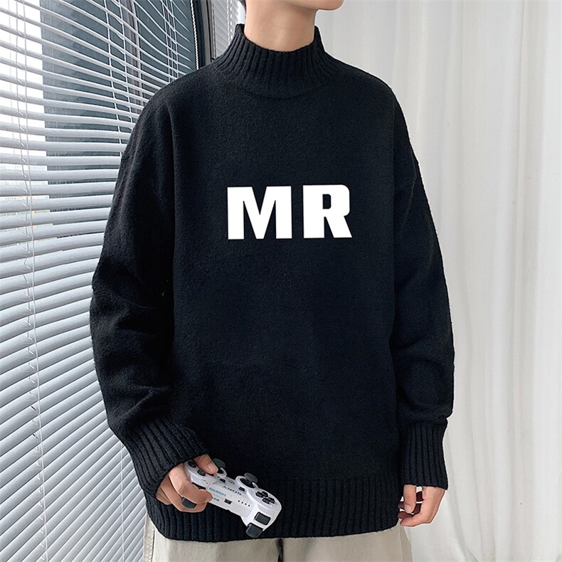 半高领毛衣男士大码针织衫男毛线衣男M18253-P45加绒款-P65,男装针织衫/毛衣,电商A040