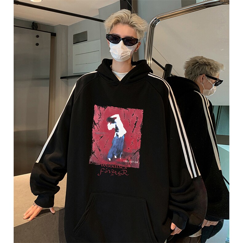 抖音得物供货提供视频秋冬重磅美式宽松织带连帽卫衣0438,男装卫衣,电商A486