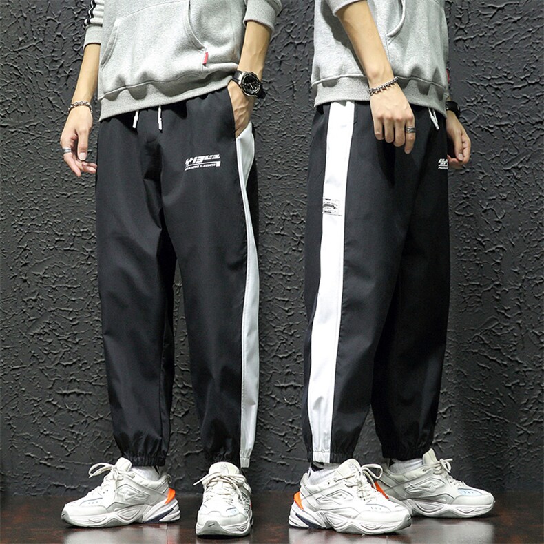 2021秋季新瓷砖墙日系大码男印花条纹运动九分裤休闲裤K2078-P30,男装休闲裤,电商A001