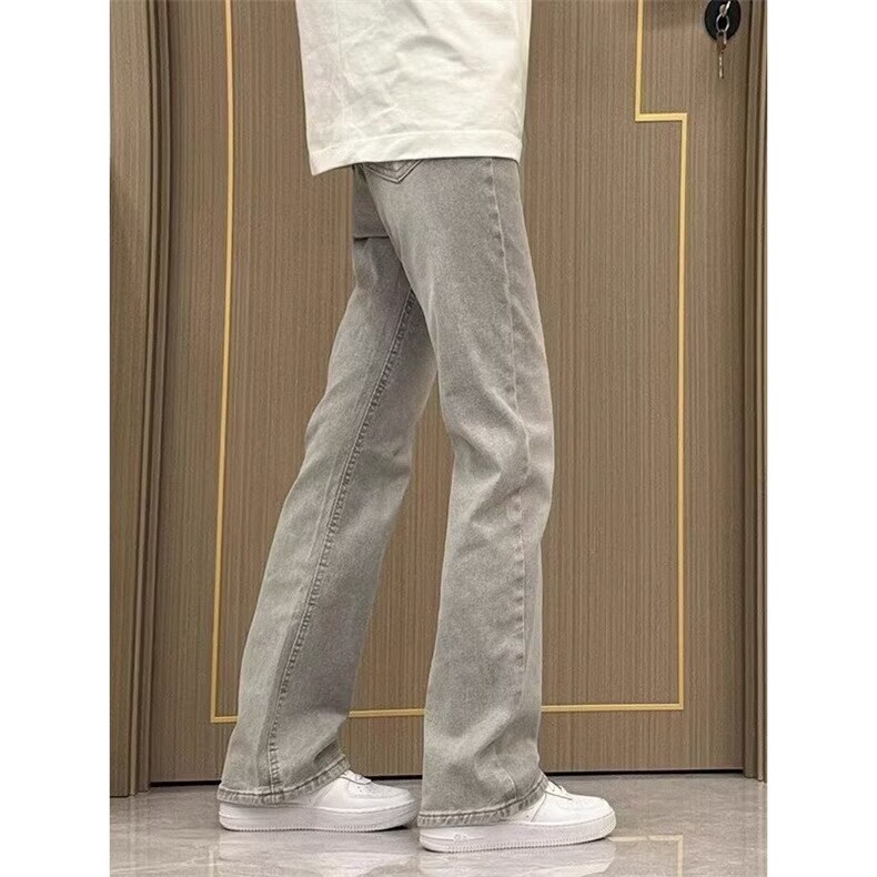 美式灰色直筒加绒男潮牌cIeanfit水洗复古长裤子K7055-1#P45网图,男装卫衣,电商B245
