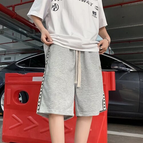 夏季2023新款侧边编织短裤男休闲宽松五分中裤D5246P20，男装休闲裤，星座1116-2
