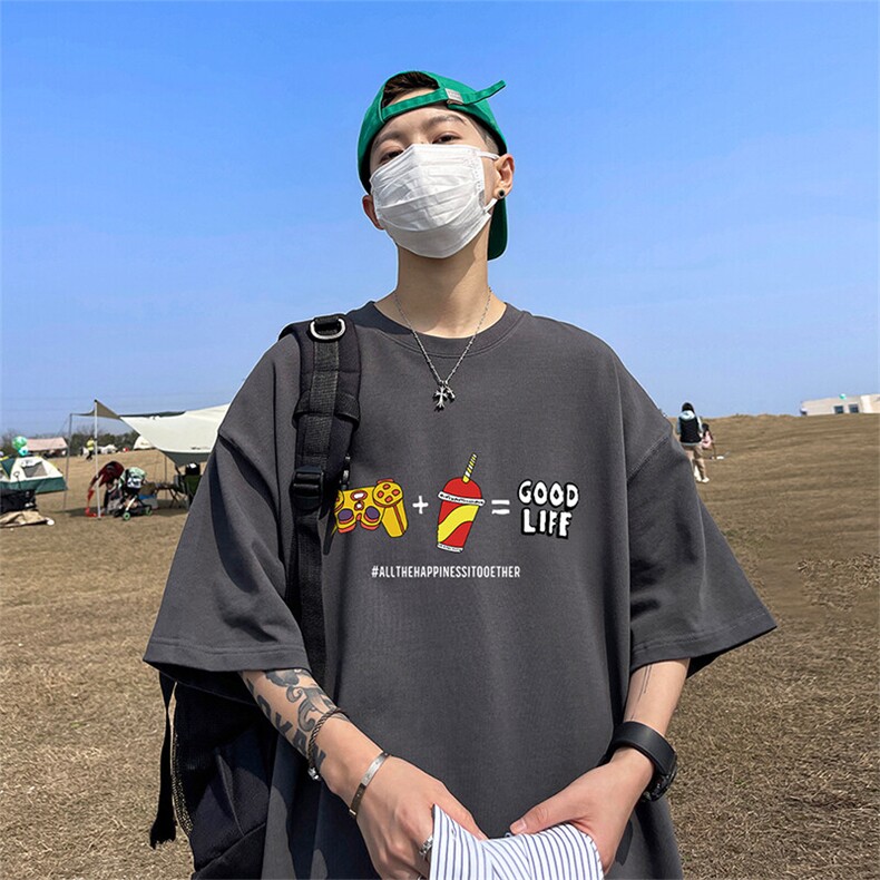 可设48小时发货支持抖音得物来样二开230克重磅美式短袖t恤MT349，男装T恤，电商A486