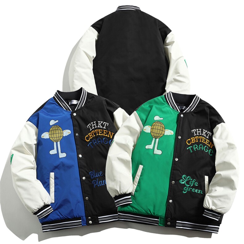 拼接刺绣棒球服夹克棉衣男2025新款棉服女棉袄外套3313-P90控138,男装夹克,星座207