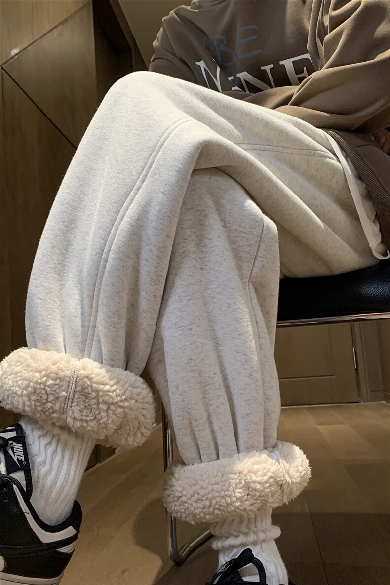 秋冬新款华棉加厚羊羔毛束脚休闲裤M~5XLXZ604-K101-P60控78,男装休闲裤,星座604