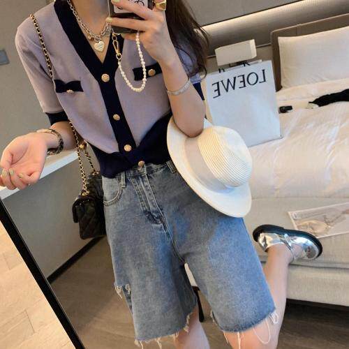 小香风拼色针织，女装，XTZ style