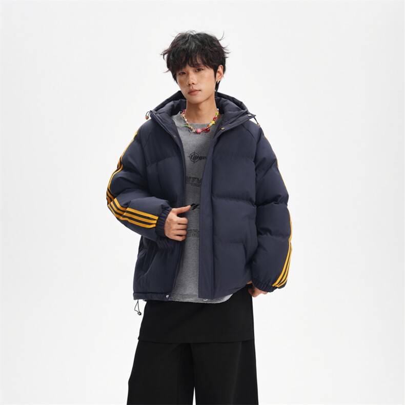 冬季潮流条纹五防立领加绒加厚棉衣情侣撞色棉服外套MY8899-p78,男装棉衣,星座610B-1