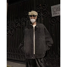 2024新款秋拉链立领水洗夹克美式高街潮牌学生街头现货W8301-P69，男装夹克，星座512-4
