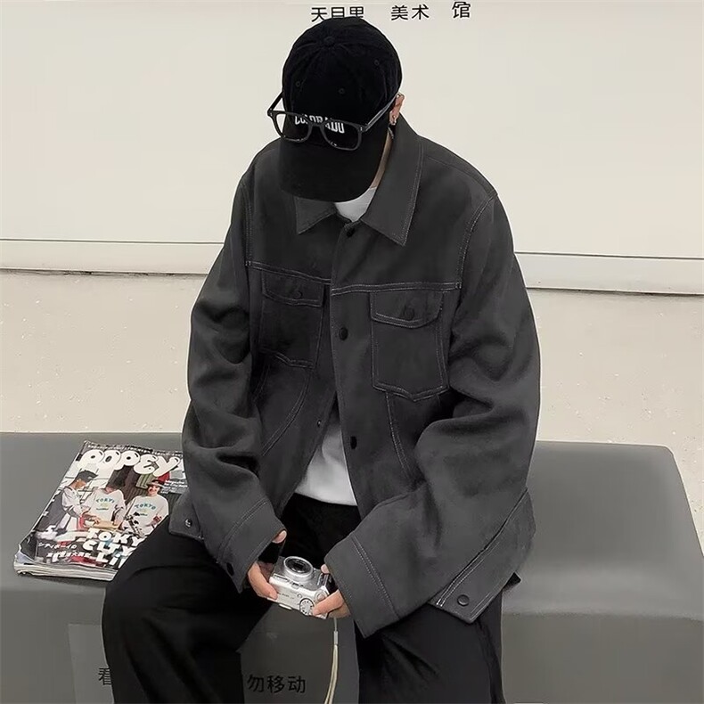 秋季麂皮绒夹克外套XZ176P70,男装夹克,星座1116-2