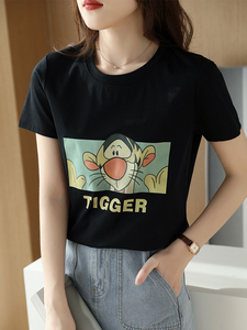 跳跳虎烫画夏季时尚小众个性棉T图片