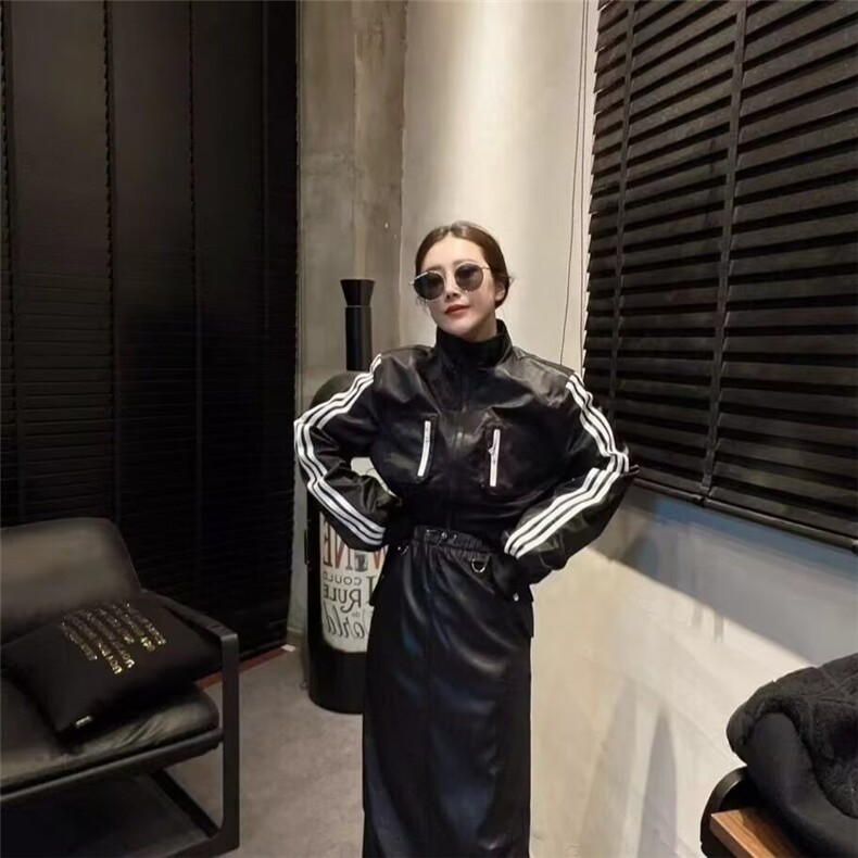 2025欧货新款时髦机车杠条短外套女秋韩版宽松百搭棒球服夹克上衣,男装夹克,星座1210-1