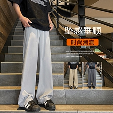 宽松休闲冰氧舒适垂顺长裤坠感有型拖地裤2028-特批-2249.9，男装休闲裤，星座718-1