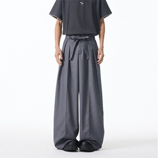 抖音品质春季新款潮流打褶宽松阔腿西裤B315-K25718-特p40控78，男装休闲裤，电商B315