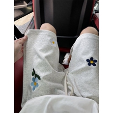 刺绣休闲短裤男女韩版潮流运动帅2025夏季ins新款五分裤K6462-P41，男装牛仔裤，星座412-2