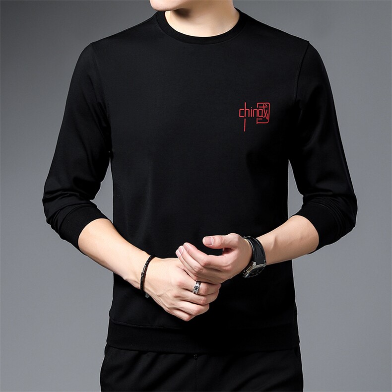 长袖风卫衣春秋男装新款中青年男士潮流上衣服打底衫体恤印花,男装卫衣,电商B212（原钱塘6029）