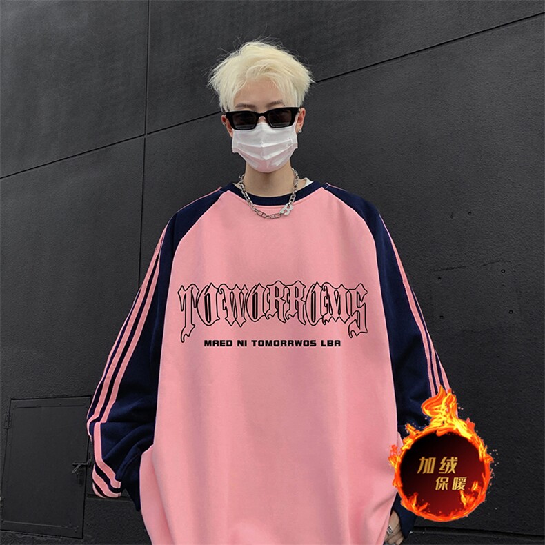 抖音得物供货提供视频秋冬重磅美式宽松织带圆领卫衣0740,男装卫衣,电商A486