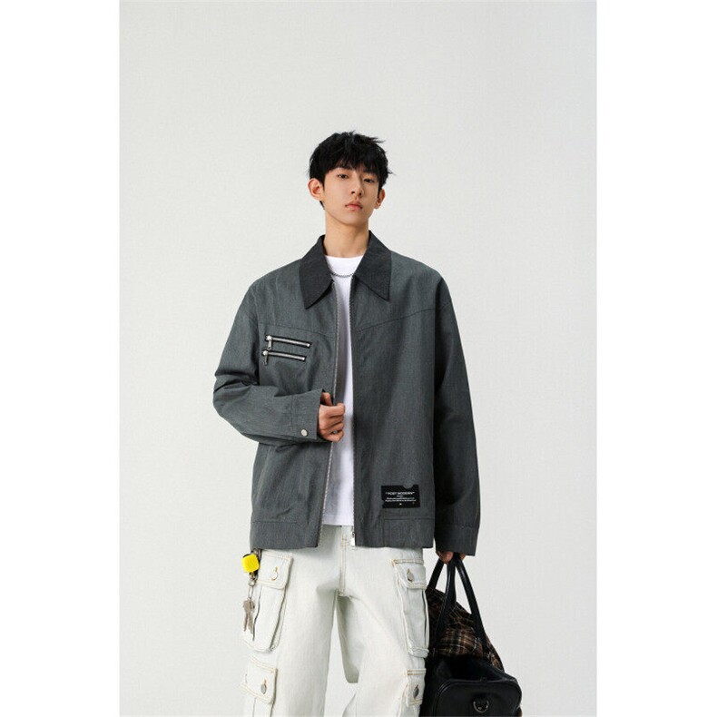 无影墙外套美式复古翻领夹克外套男100聚酯JK2503-特P80控138，男装夹克，电商B370