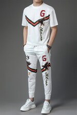 男士休闲百搭套装夏季2023新款圆领短袖t恤运动裤子两件套，男装休闲套装，电商B212（原钱塘6029）