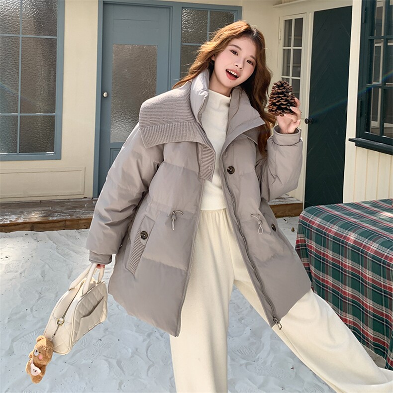 灰色连帽羽绒服女2025新款冬季设计感加厚宽松面包服高级感外套潮图片