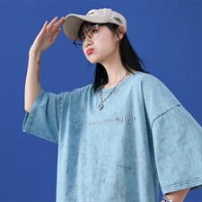 1牛仔纯棉夏季短袖t恤男潮流时尚宽松t恤男A210-A8331-P45，男装T恤，星座210-3
