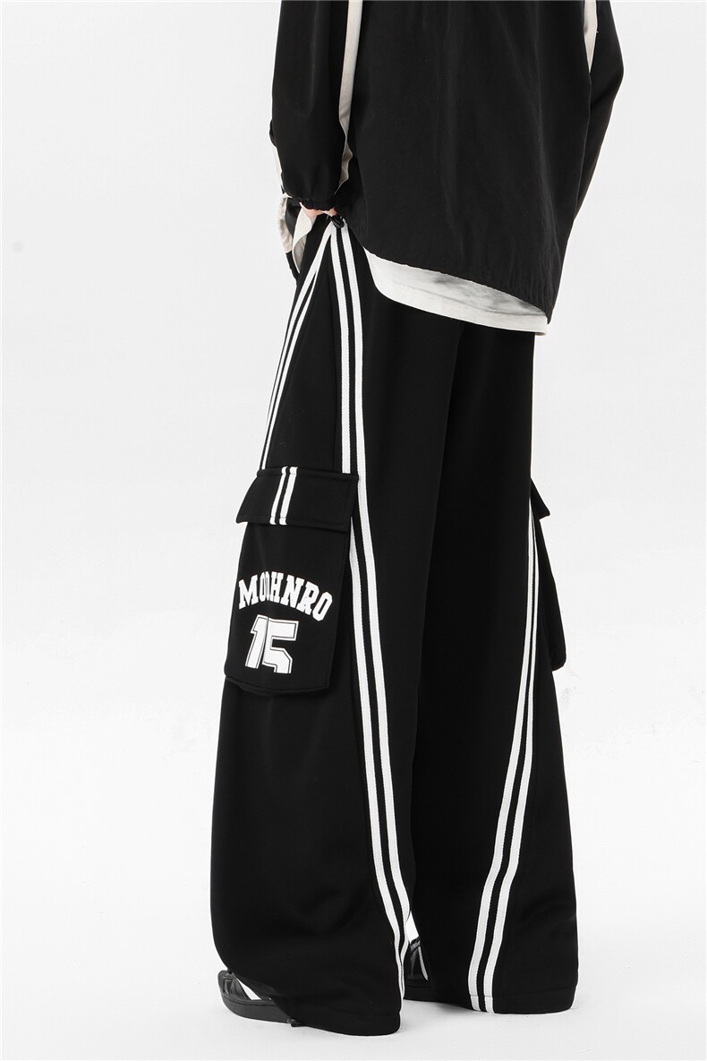 8XL-M高街美式条纹工装裤休闲裤男宽松直通阔腿裤子K9123P78控98,男装工装外套,电商D206-1