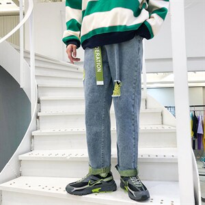 夏季薄款牛仔破洞宽松三色水洗牛仔男士裤子 A125-K780-P50图片