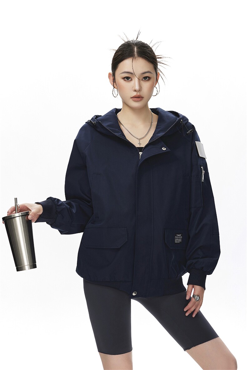 可二开发光贴片连帽工装冲锋衣大码M-5XL夹克女JK78076P85控128,男装夹克,星座227-7