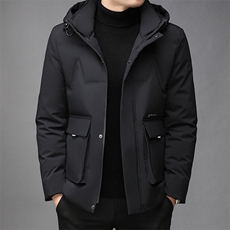 男士连帽羽绒服保暖90%白鸭绒商务休闲中青年男装外套GRW181-P245，男装羽绒服，电商B212（原钱塘6029）