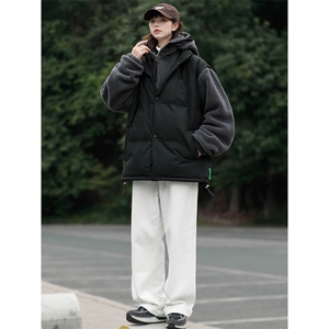 2023冬款学生羊羔绒棉服潮假两件棉衣外套男女 8338-P130控价178图片