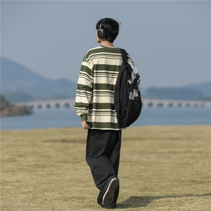 Cityboy套头情侣卫衣学院风休闲宽松条纹长袖打底上衣男T18/P38图片