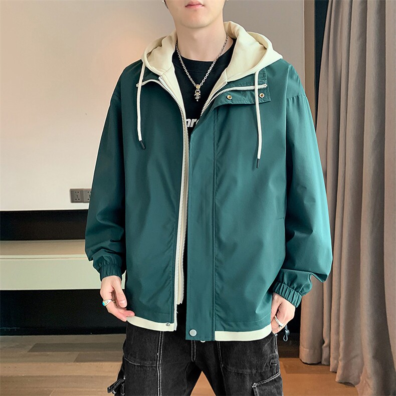 秋季现货假两件夹克男二开三防冲锋衣外套DSA157B-JK763-P68,男装夹克,电商A157B
