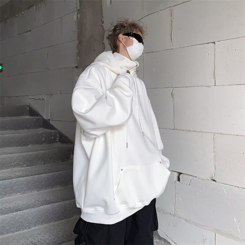 假两件连帽卫衣男2025春季新款潮牌美式复古半拉链外套Y766/P40,男装卫衣,星座506