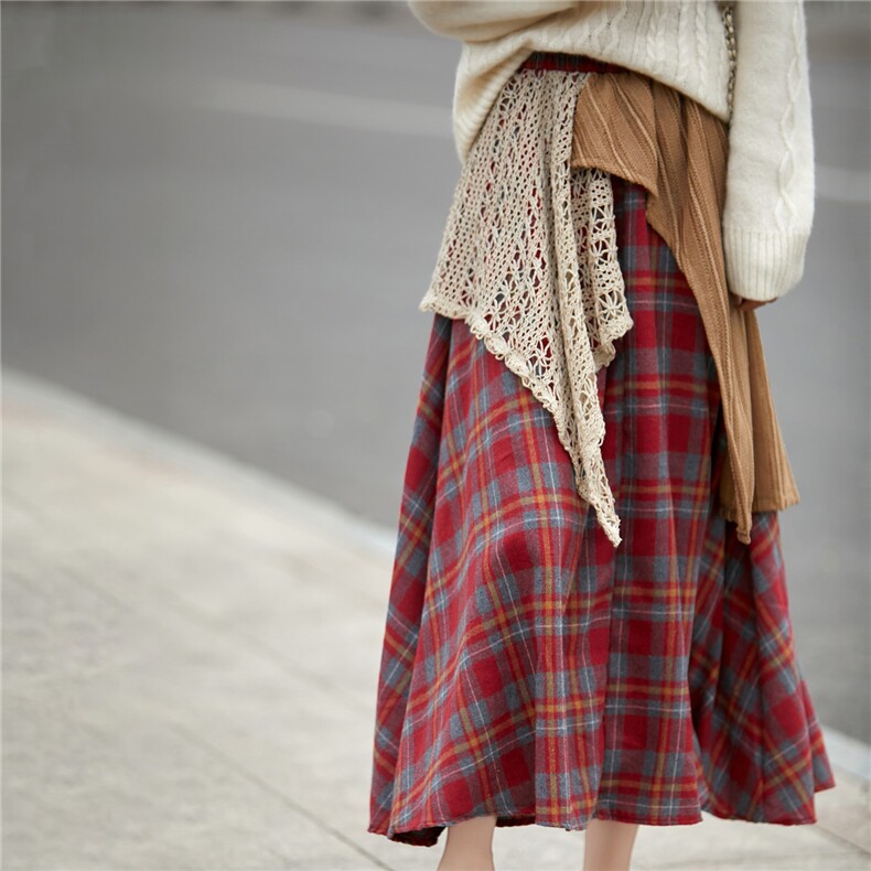 2025年秋季中腰百搭中长款时尚百搭半身裙，女装半身裙，朝贺羊绒
