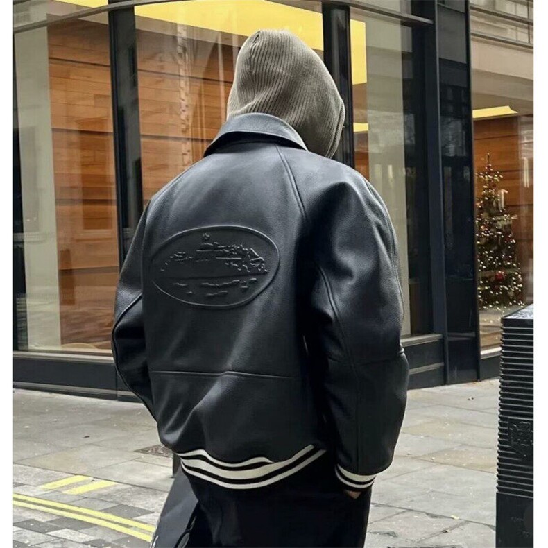 W9436-P88 网图现货 美式街头复古皮衣新款百搭机车夹克潮流外套图片