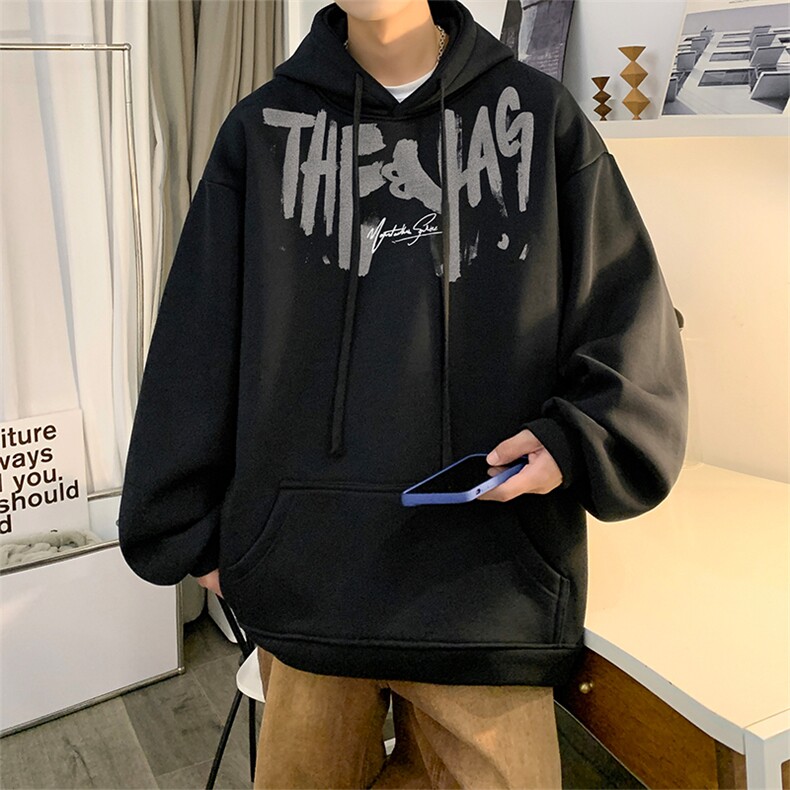 抖音得物供货可提供视频秋冬重磅美式宽松连帽卫衣DL2003,男装卫衣,电商A486