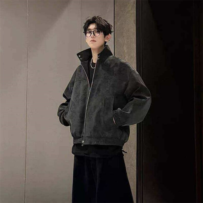 春季新款港风美式潮流痞帅短款立领飞行员夹克XZ213-JK1001-P70,男装夹克,星座213