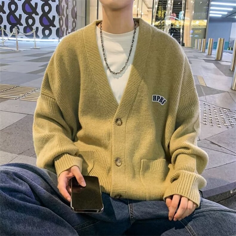 毛衣男开衫秋冬季ins潮流宽松针织衫外套学院风加厚毛衣M535-P48,男装针织衫/毛衣,星座1008-2