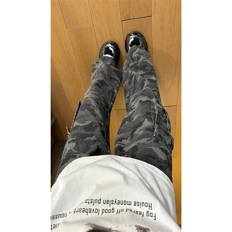 现货高街辣妹宽松阔腿直筒口袋工装迷彩裤男女K5815-P65控89，男装工装外套，星座205