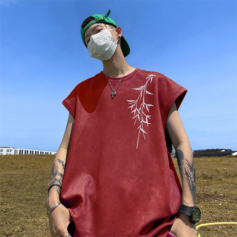 量大优供视频得物直播品230克夏季麂皮绒背心无袖T恤BJ309,男装背心/马甲,电商A486