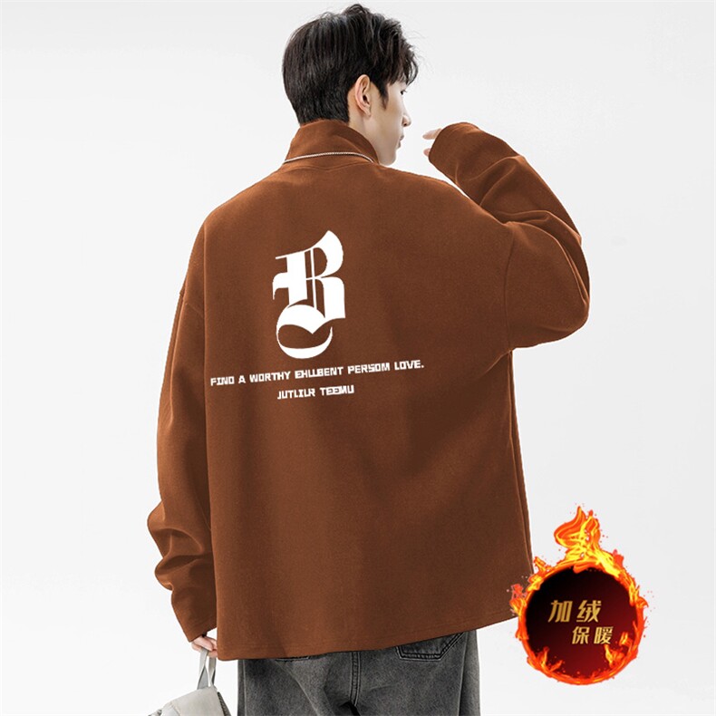 一件过冬重磅保暖针织衫德绒加绒加厚卫衣半高领打底长袖T恤DR33,男装T恤,电商A486