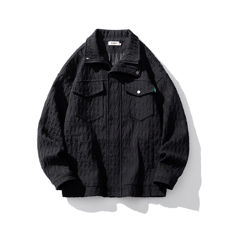 白底小香风美式牛仔夹克男大码M-5XL宽松百搭工装外套JK8740P125,男装夹克,星座227-7